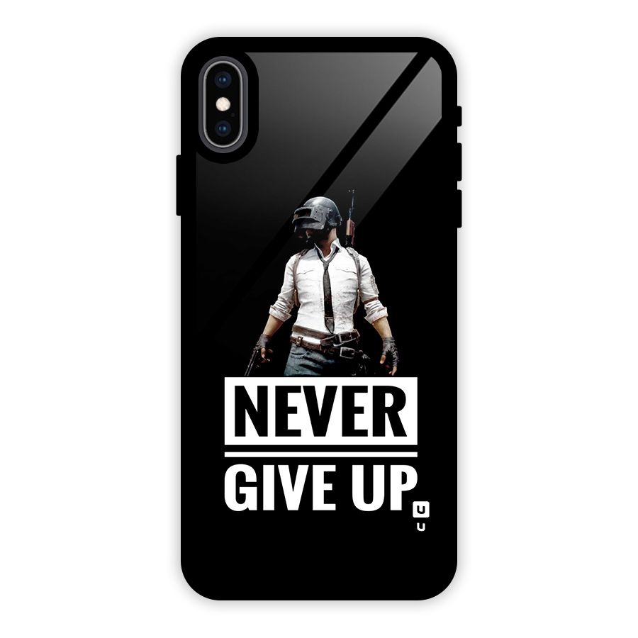 Never Giveup Glass Back Case for iPhone XS Max