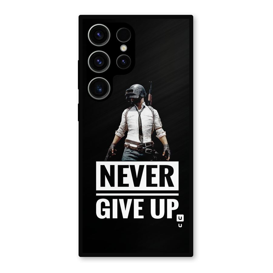 Never Giveup Metal Back Case for Galaxy S23 Ultra