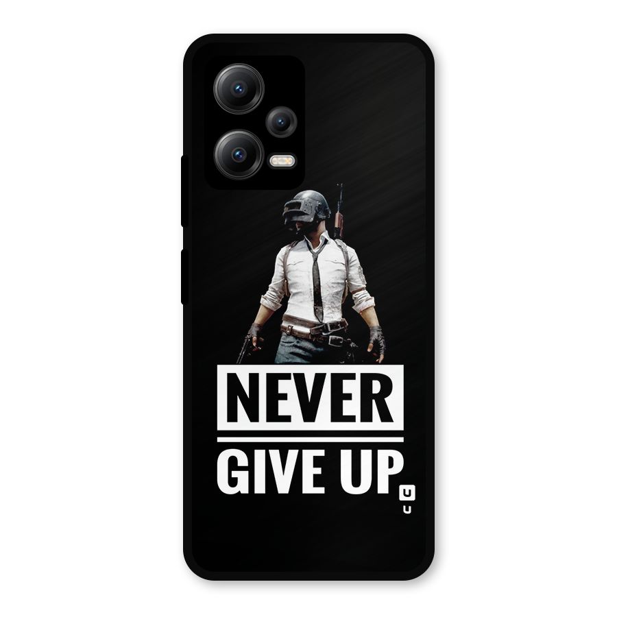 Never Giveup Metal Back Case for Redmi Note 12 5G