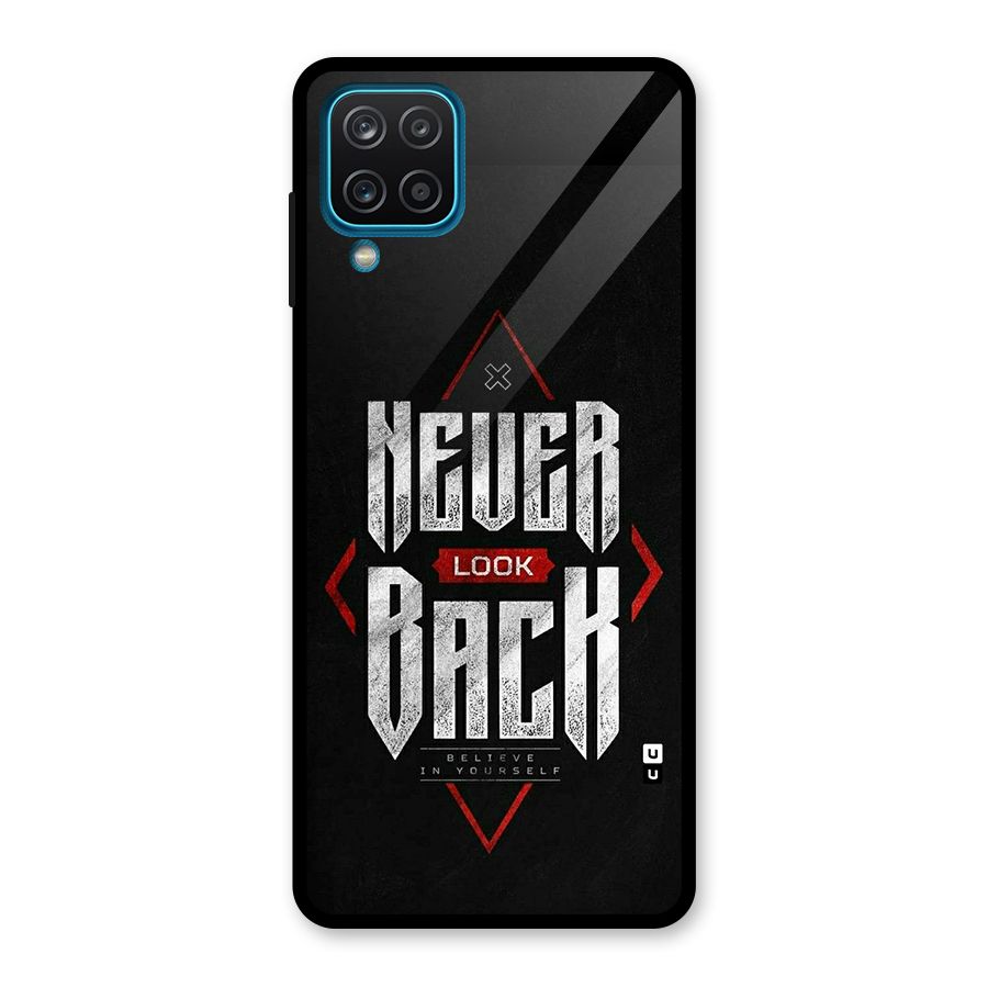 Never Look Back Diamond Glass Back Case for Galaxy A12