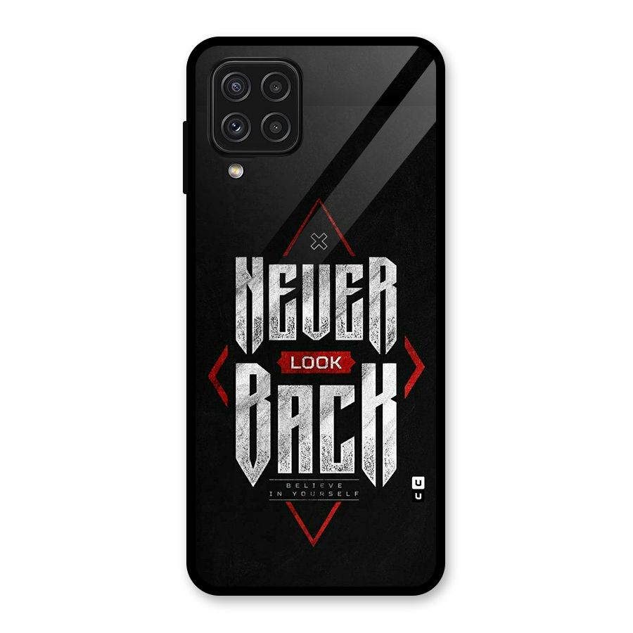 Never Look Back Diamond Glass Back Case for Galaxy A22 4G