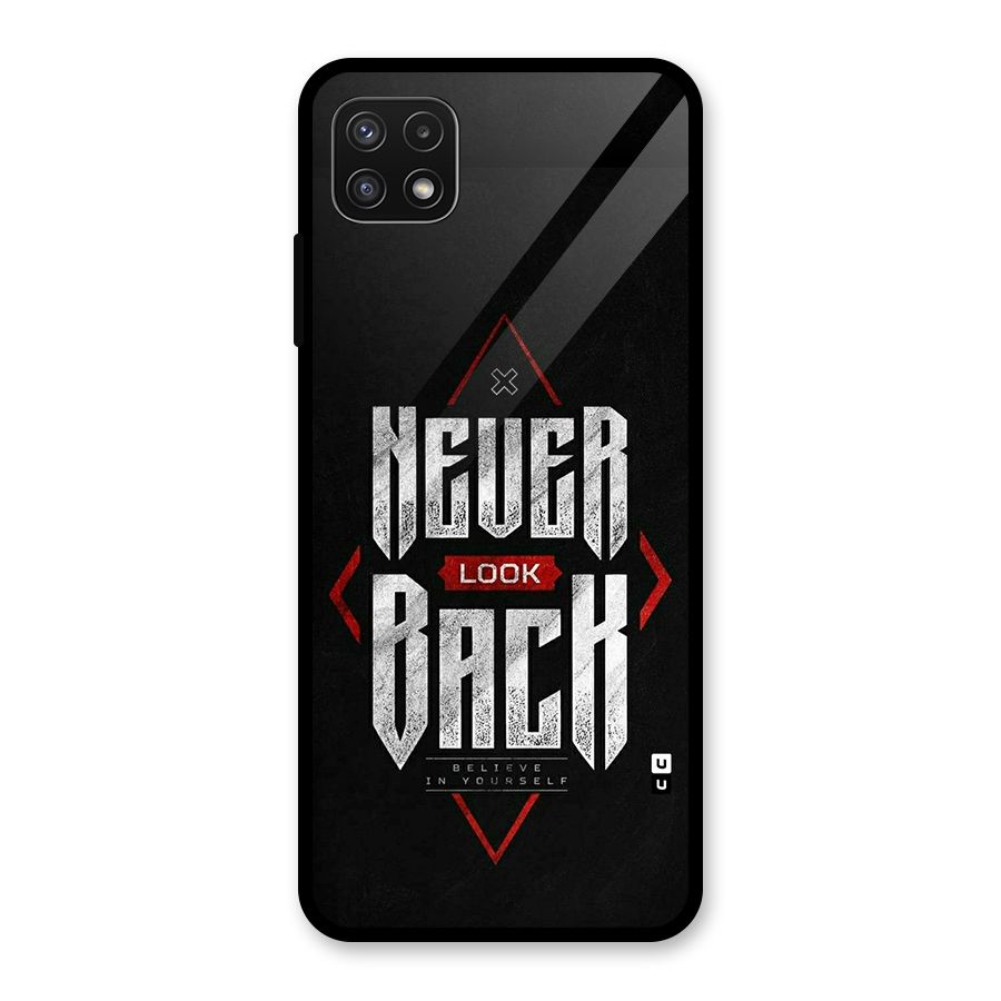 Never Look Back Diamond Glass Back Case for Galaxy A22 5G