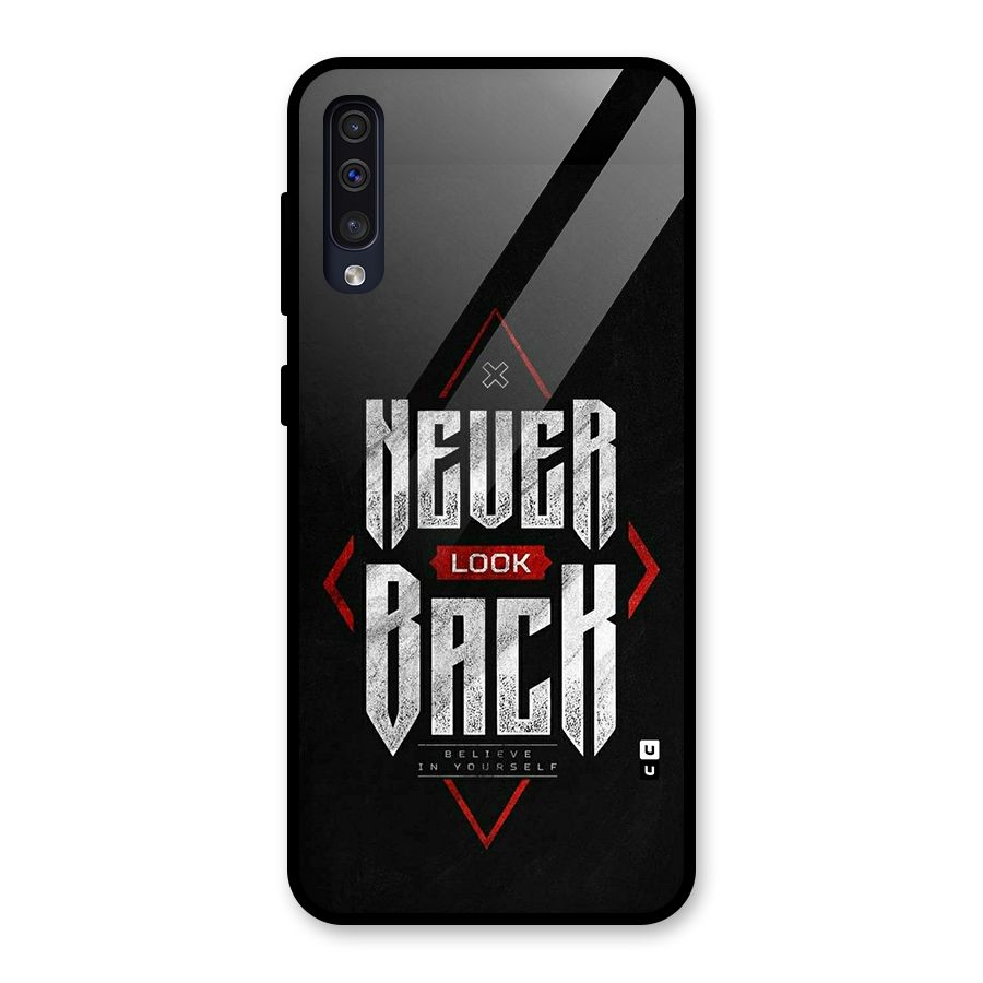 Never Look Back Diamond Glass Back Case for Galaxy A30s