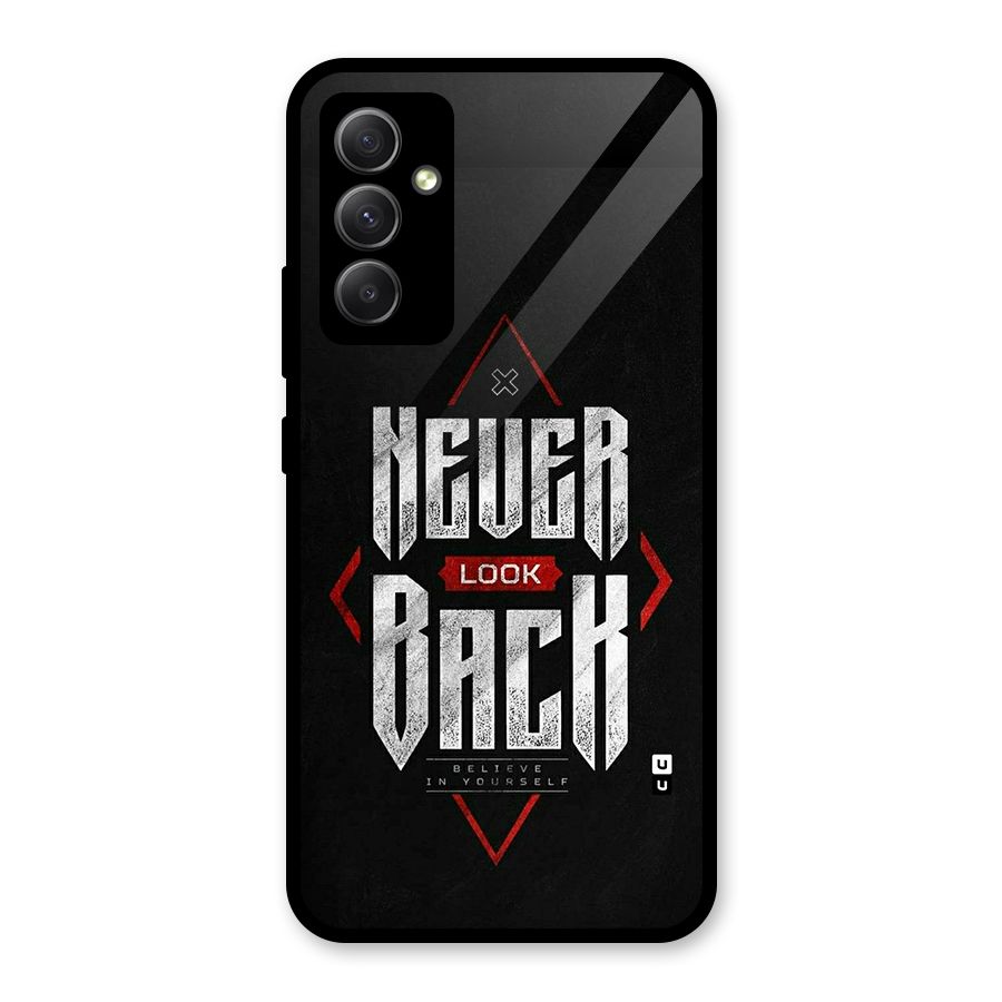 Never Look Back Diamond Glass Back Case for Galaxy A34