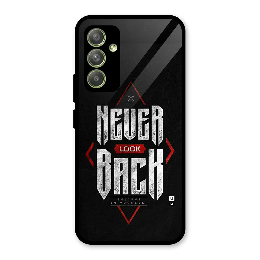 Never Look Back Diamond Glass Back Case for Galaxy A54