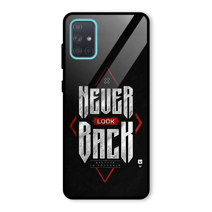 Never Look Back Diamond Glass Back Case for Galaxy A71