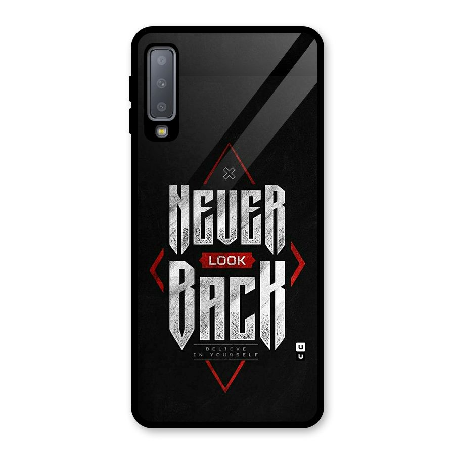 Never Look Back Diamond Glass Back Case for Galaxy A7 (2018)