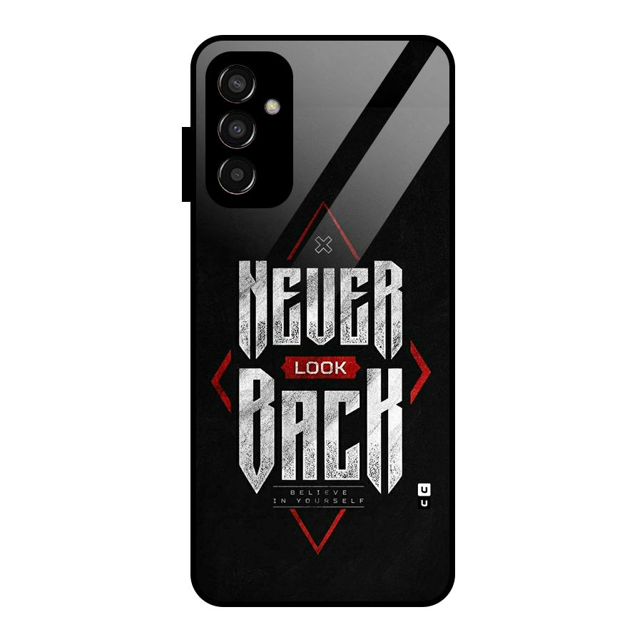 Never Look Back Diamond Glass Back Case for Galaxy F13