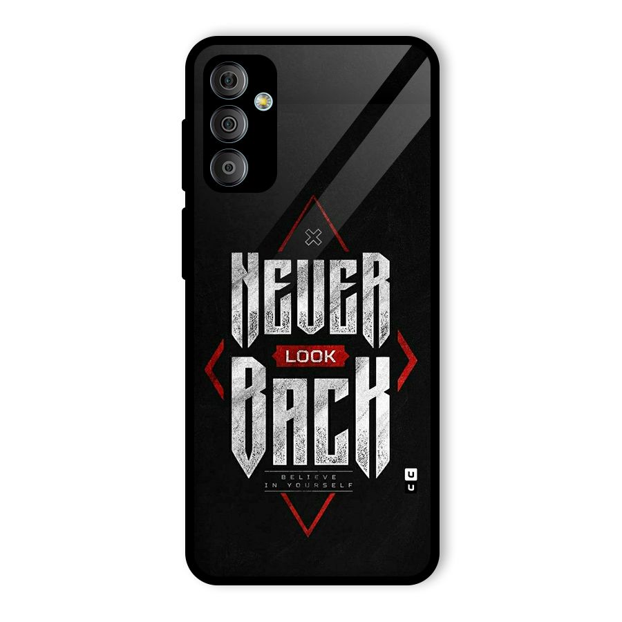 Never Look Back Diamond Glass Back Case for Galaxy F23
