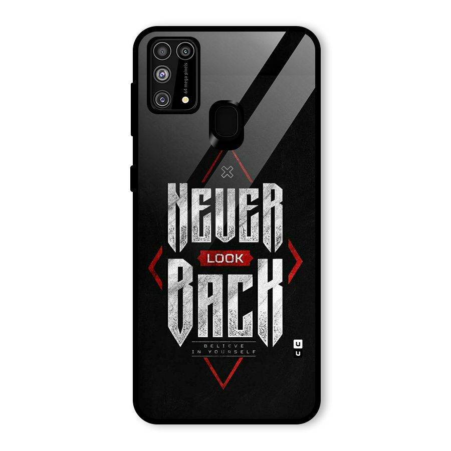 Never Look Back Diamond Glass Back Case for Galaxy F41