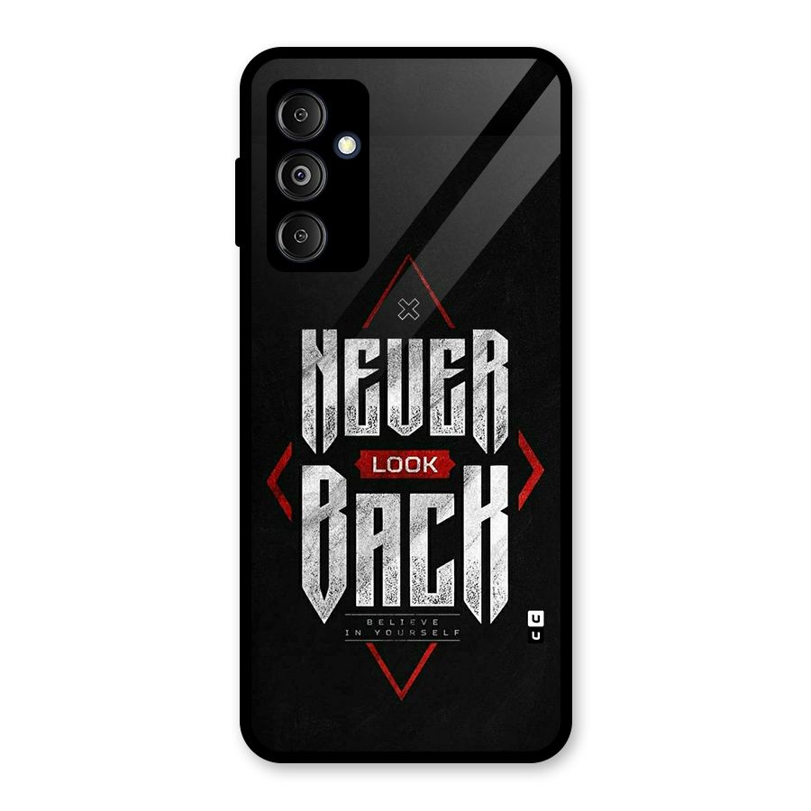 Never Look Back Diamond Glass Back Case for Galaxy M14 5G
