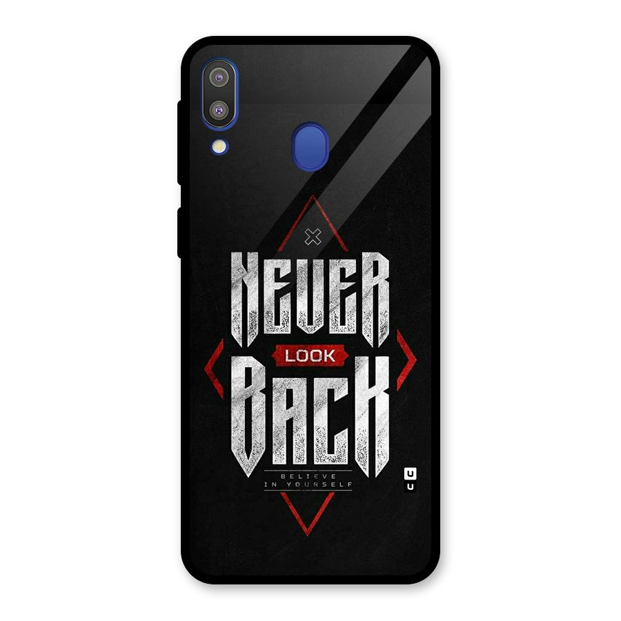 Never Look Back Diamond Glass Back Case for Galaxy M20