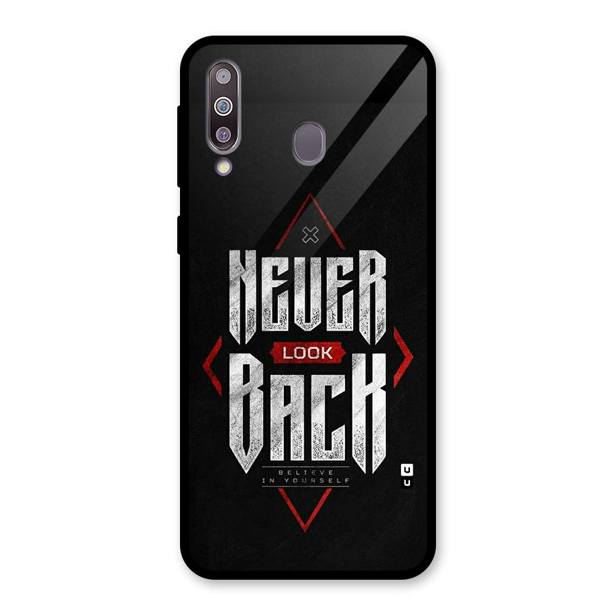 Never Look Back Diamond Glass Back Case for Galaxy M30