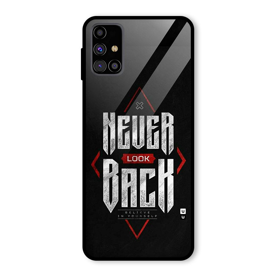 Never Look Back Diamond Glass Back Case for Galaxy M31s