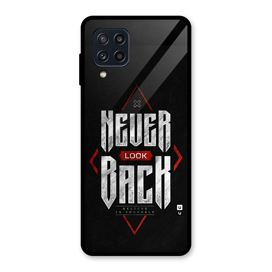 Never Look Back Diamond Glass Back Case for Galaxy M32
