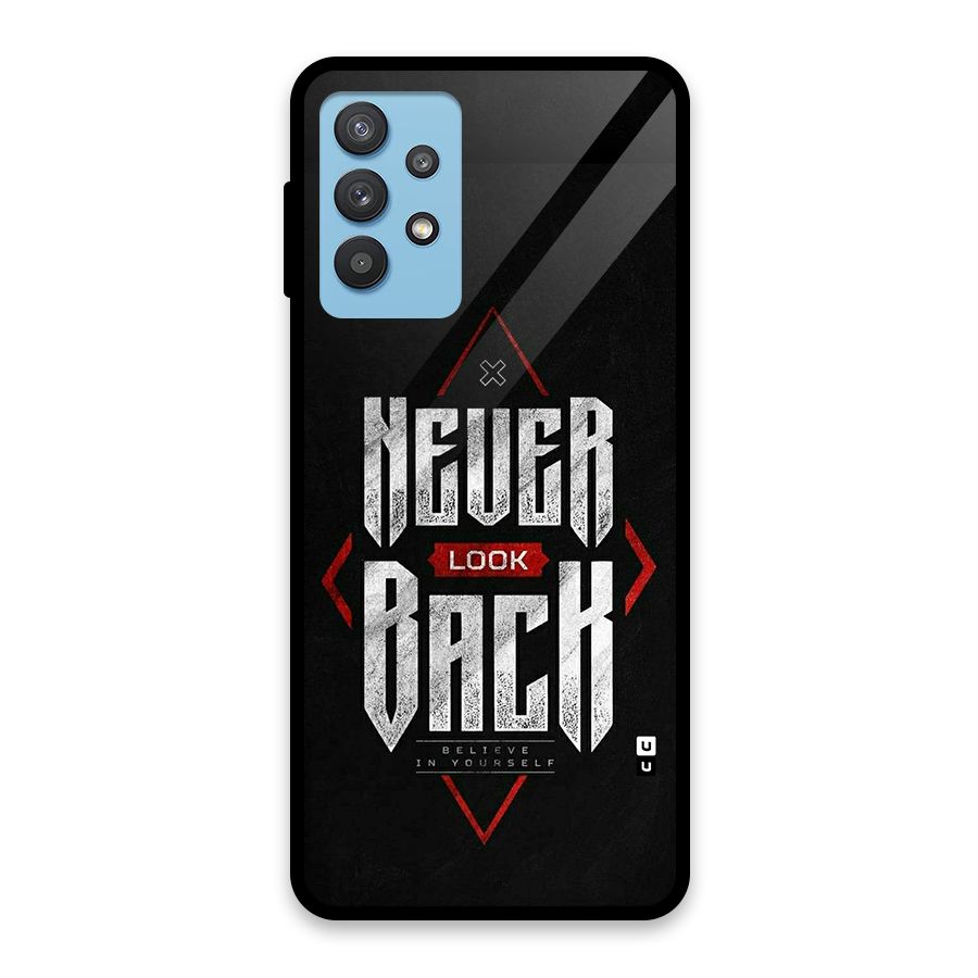 Never Look Back Diamond Glass Back Case for Galaxy M32 5G
