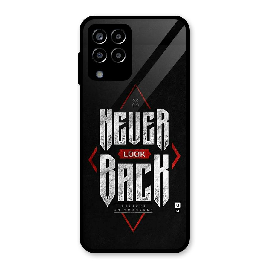 Never Look Back Diamond Glass Back Case for Galaxy M33