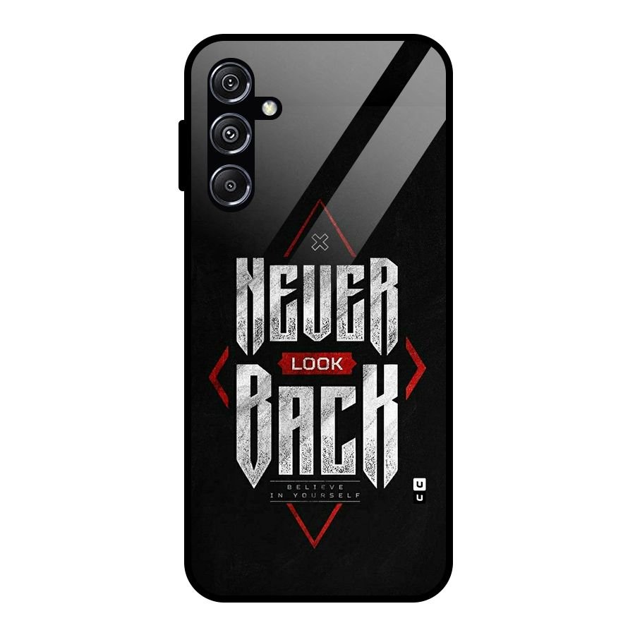 Never Look Back Diamond Glass Back Case for Galaxy M34 5G