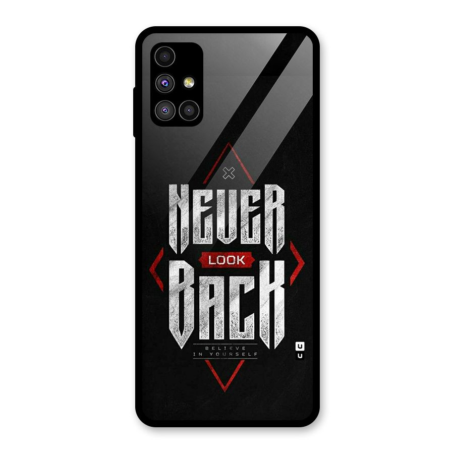 Never Look Back Diamond Glass Back Case for Galaxy M51
