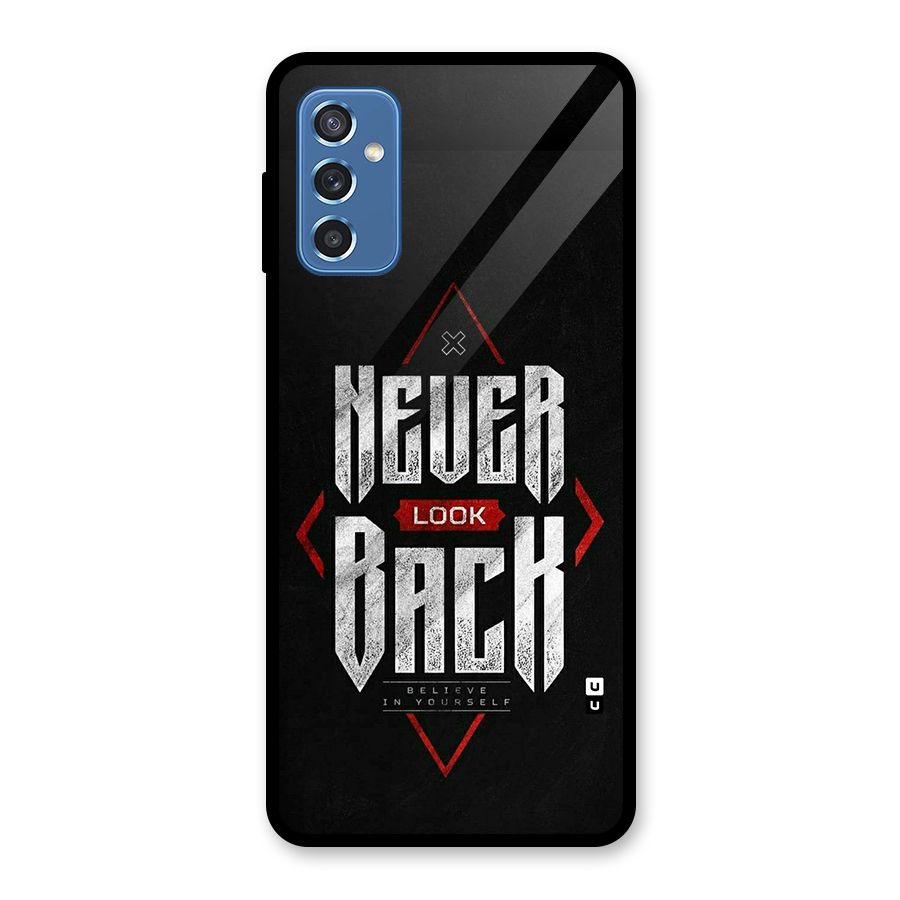Never Look Back Diamond Glass Back Case for Galaxy M52 5G
