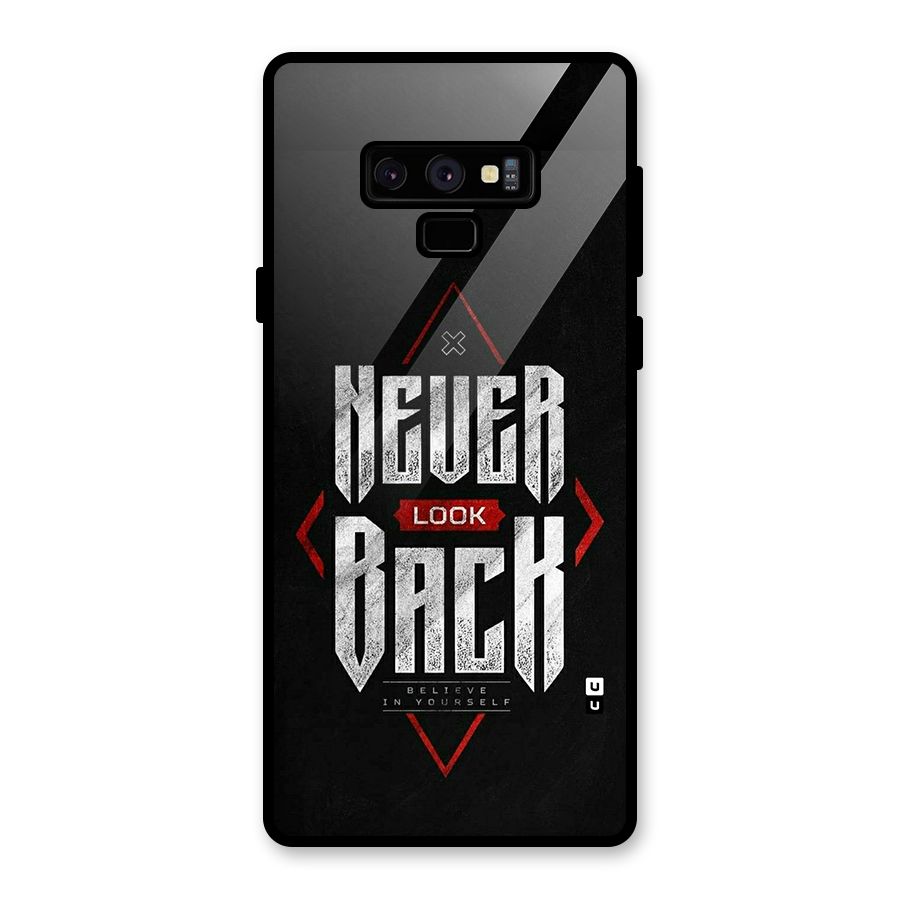 Never Look Back Diamond Glass Back Case for Galaxy Note 9