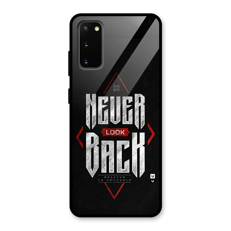 Never Look Back Diamond Glass Back Case for Galaxy S20