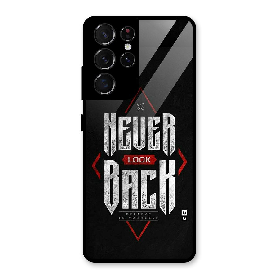 Never Look Back Diamond Glass Back Case for Galaxy S21 Ultra 5G