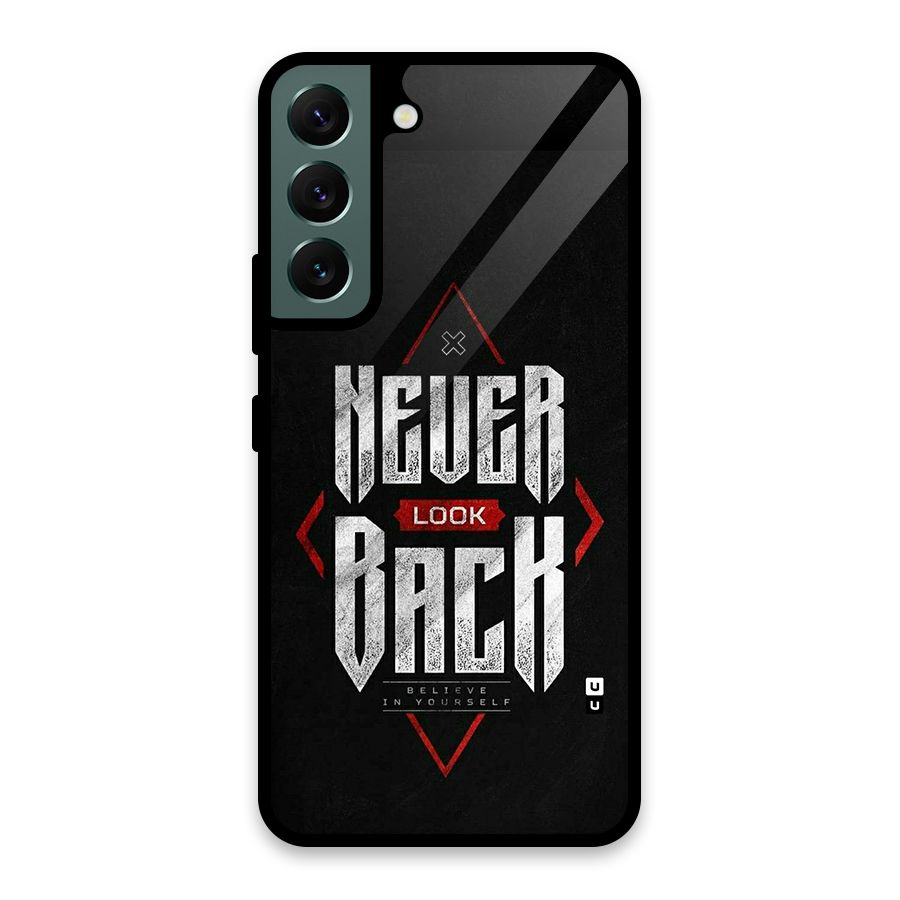 Never Look Back Diamond Glass Back Case for Galaxy S22 5G