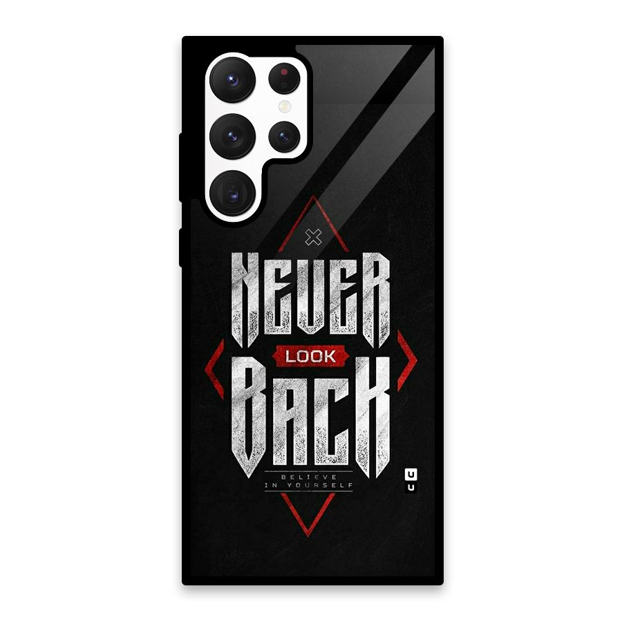 Never Look Back Diamond Glass Back Case for Galaxy S22 Ultra 5G