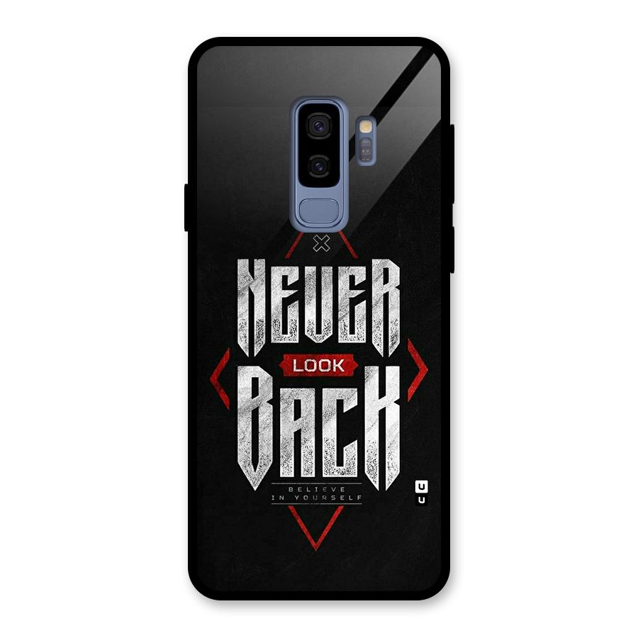 Never Look Back Diamond Glass Back Case for Galaxy S9 Plus