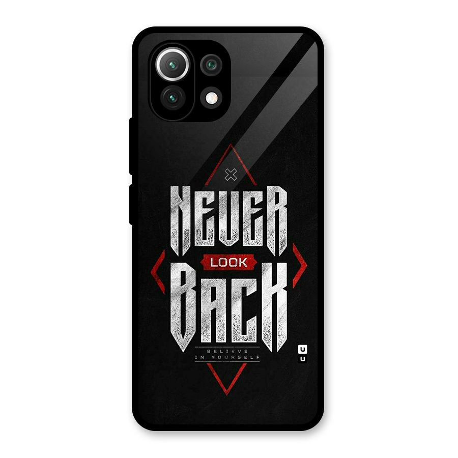 Never Look Back Diamond Glass Back Case for Mi 11 Lite NE 5G