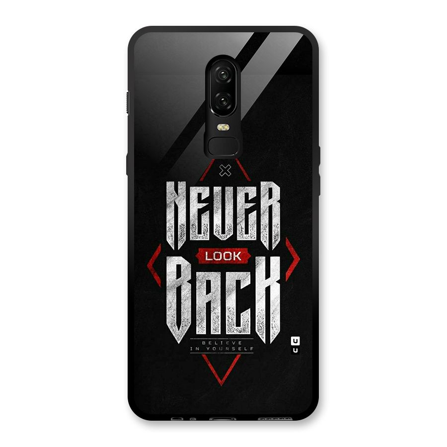 Never Look Back Diamond Glass Back Case for OnePlus 6