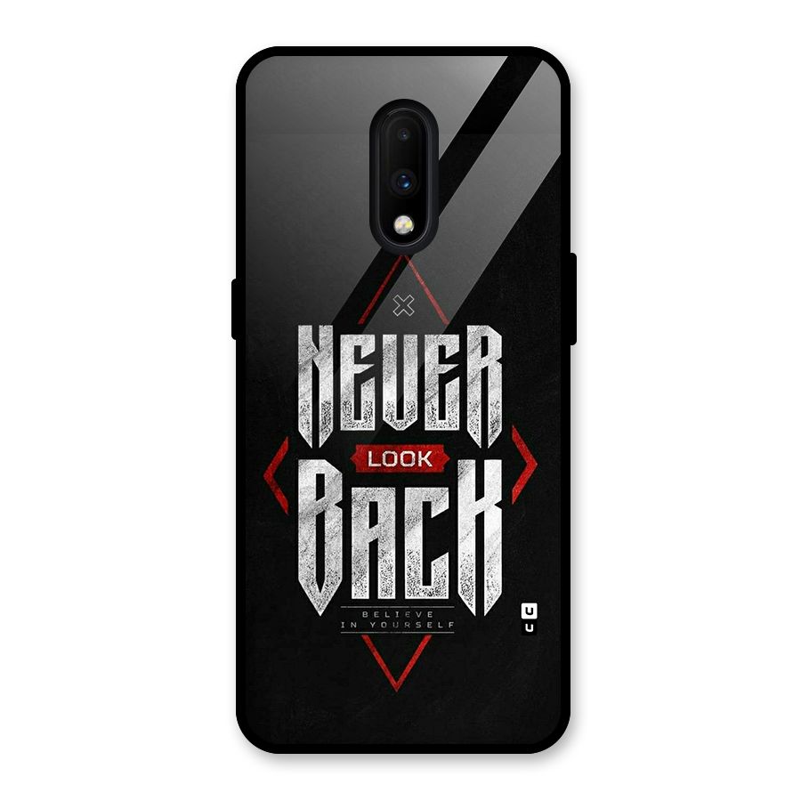 Never Look Back Diamond Glass Back Case for OnePlus 7