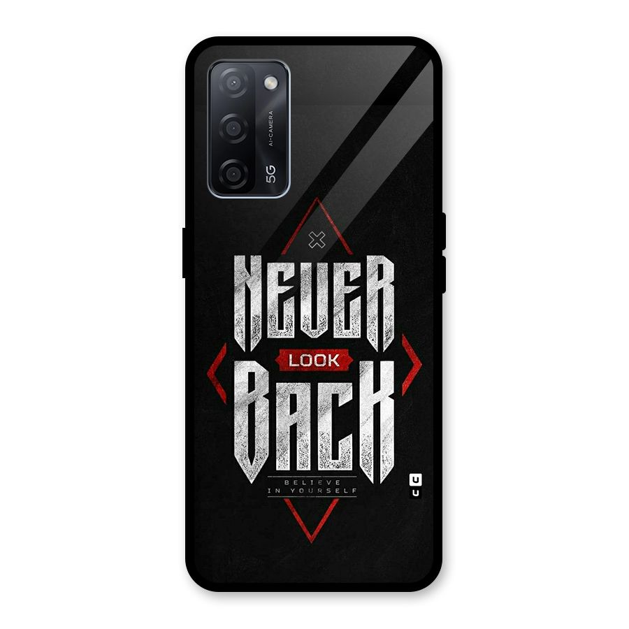 Never Look Back Diamond Glass Back Case for Oppo A53s 5G