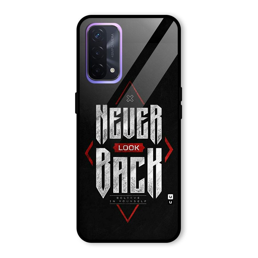 Never Look Back Diamond Glass Back Case for Oppo A74 5G