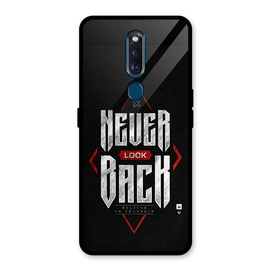 Never Look Back Diamond Glass Back Case for Oppo F11 Pro