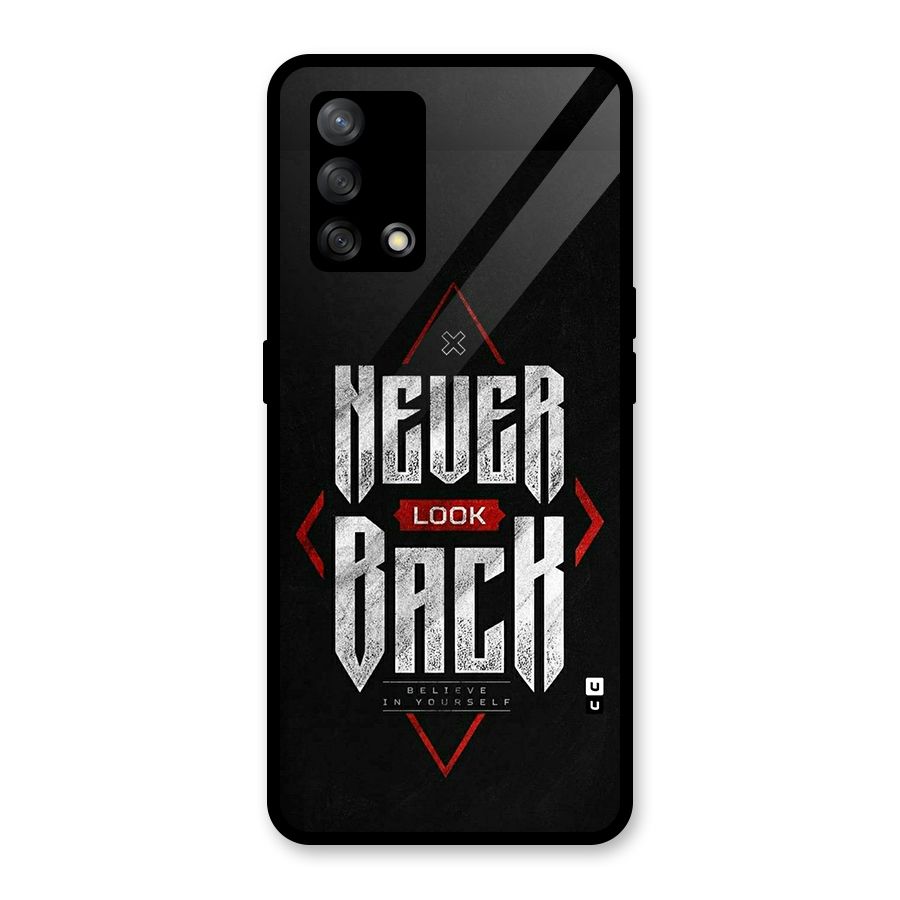 Never Look Back Diamond Glass Back Case for Oppo F19
