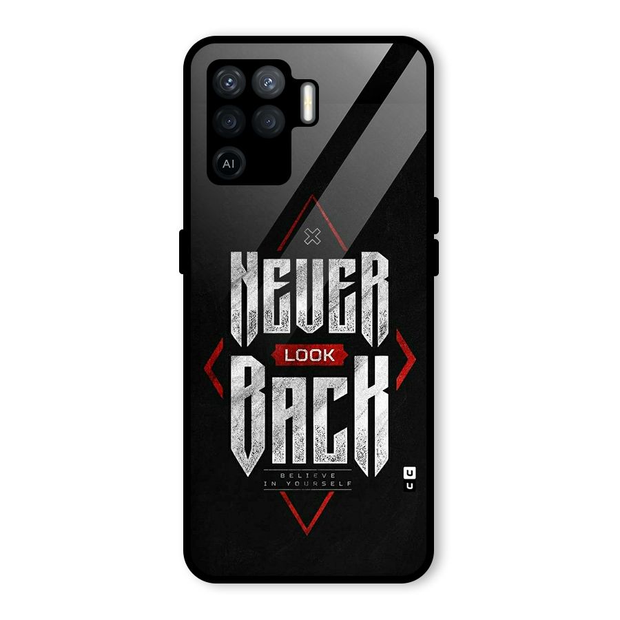 Never Look Back Diamond Glass Back Case for Oppo F19 Pro