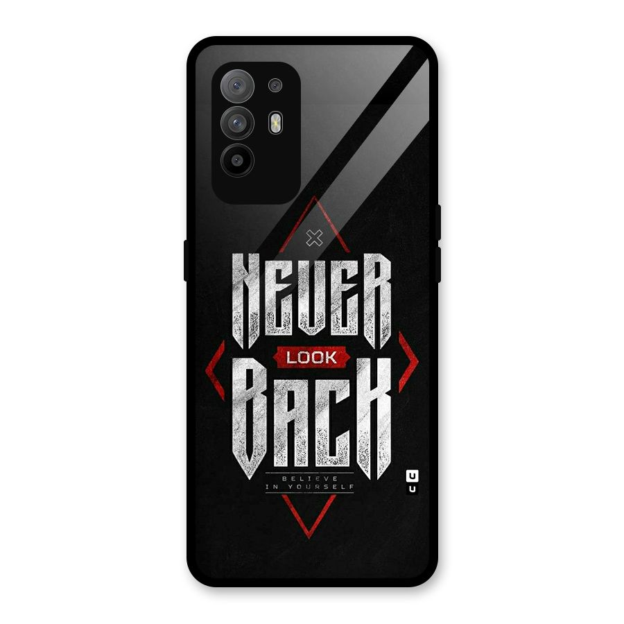 Never Look Back Diamond Glass Back Case for Oppo F19 Pro Plus 5G