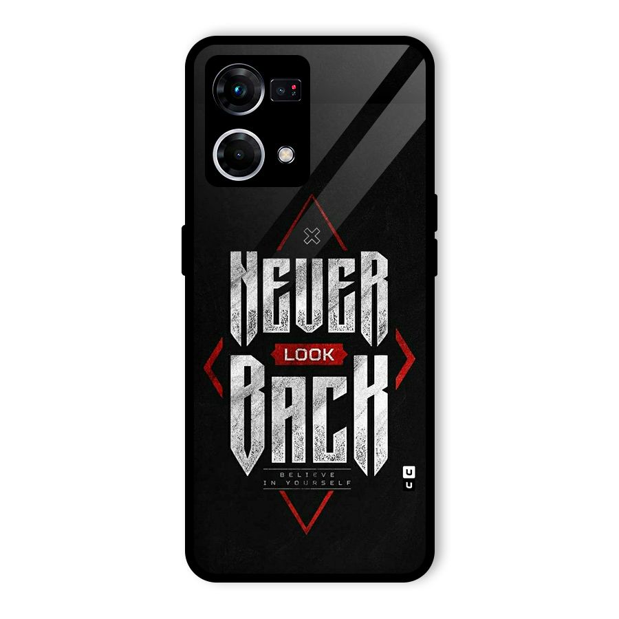 Never Look Back Diamond Glass Back Case for Oppo F21 Pro 5G