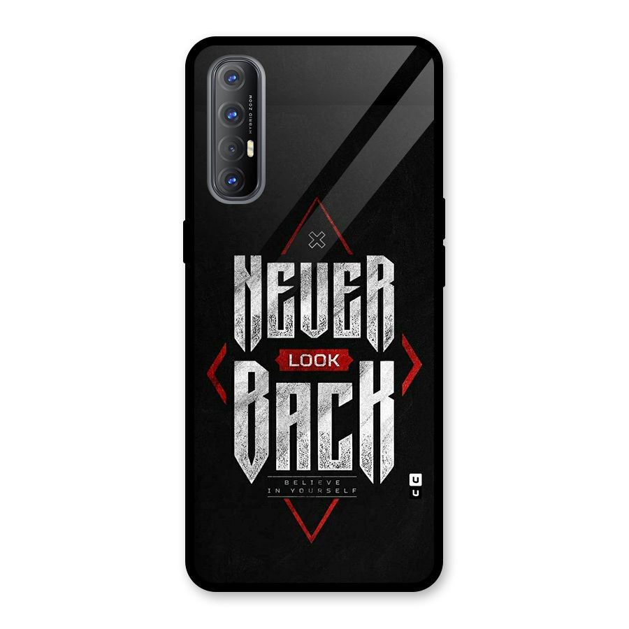 Never Look Back Diamond Glass Back Case for Oppo Reno3 Pro