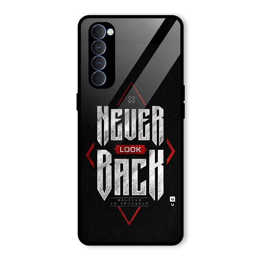 Never Look Back Diamond Glass Back Case for Oppo Reno4 Pro