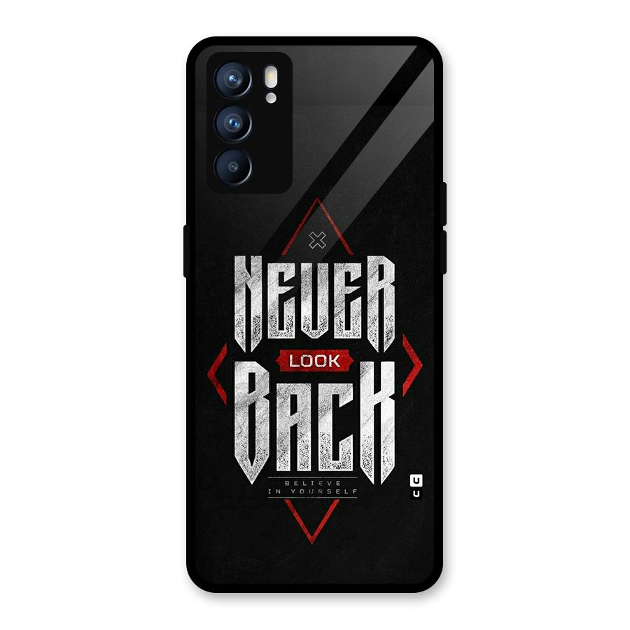 Never Look Back Diamond Glass Back Case for Oppo Reno6 5G
