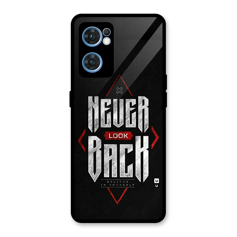 Never Look Back Diamond Glass Back Case for Oppo Reno7 5G