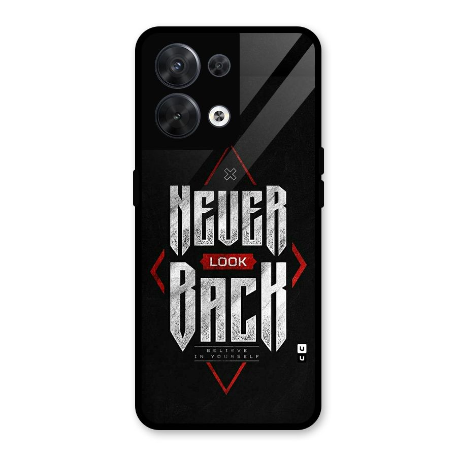 Never Look Back Diamond Glass Back Case for Oppo Reno8 5G
