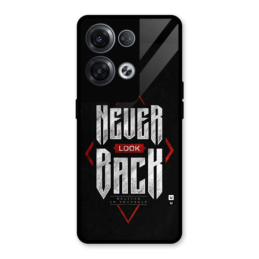 Never Look Back Diamond Glass Back Case for Oppo Reno8 Pro 5G