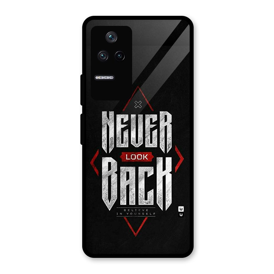 Never Look Back Diamond Glass Back Case for Poco F4 5G