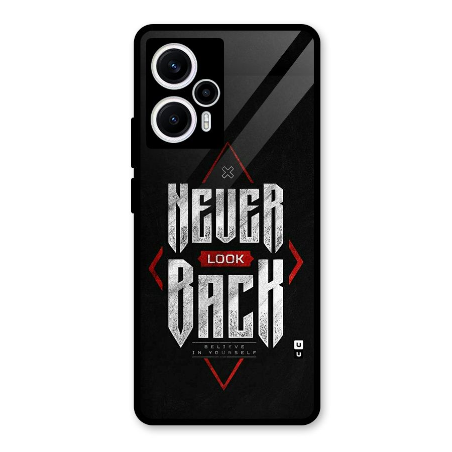 Never Look Back Diamond Glass Back Case for Poco F5