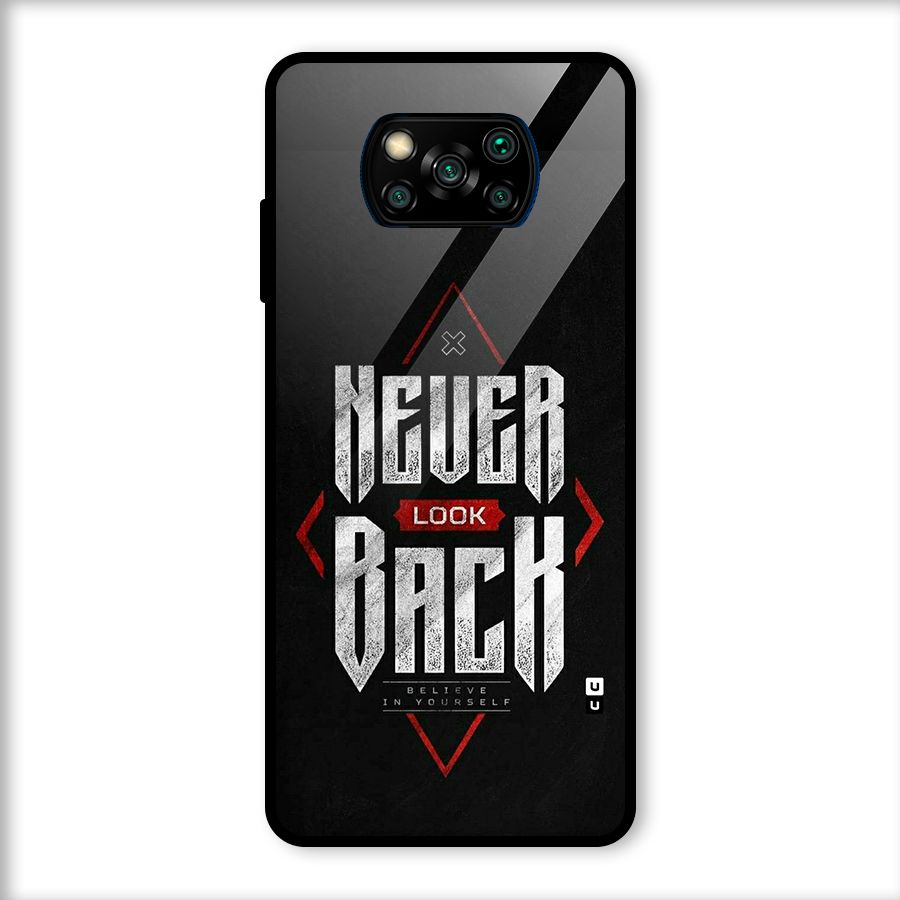 Never Look Back Diamond Glass Back Case for Poco X3