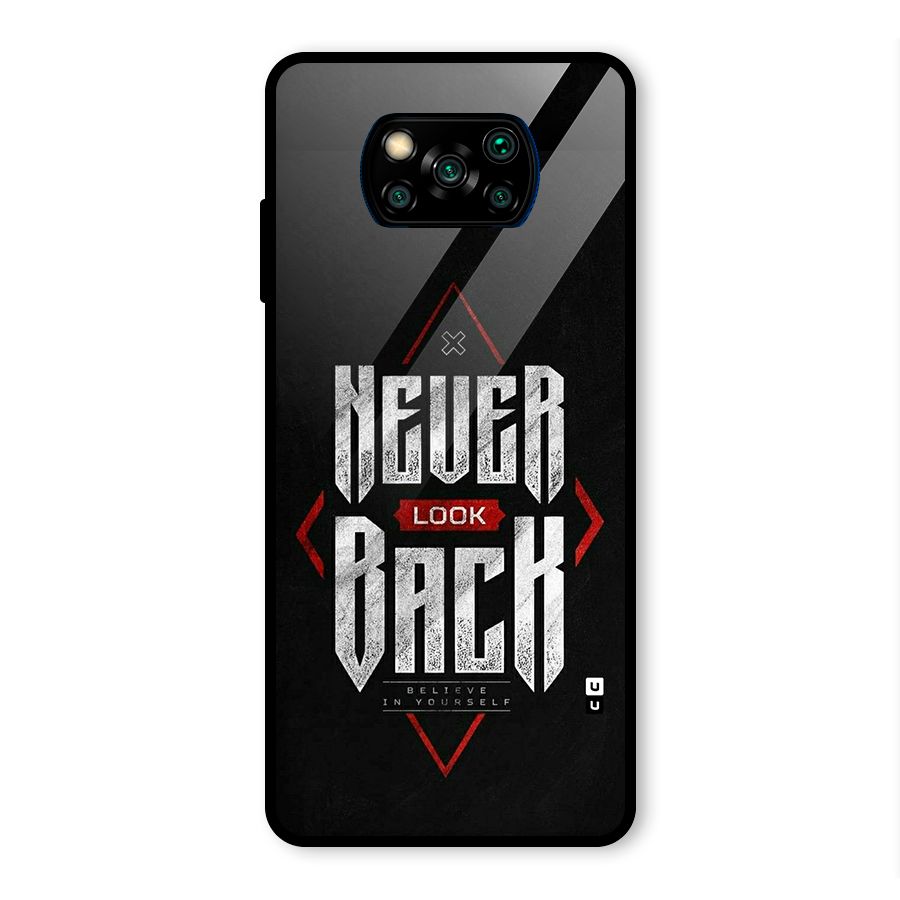 Never Look Back Diamond Glass Back Case for Poco X3 Pro
